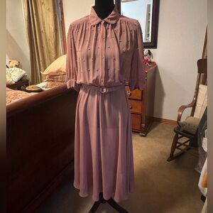 Strauss by bonnie for Neiman Marcus simple elegant dress with pear accents.